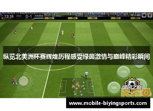 纵览北美洲杯赛辉煌历程感受绿茵激情与巅峰精彩瞬间