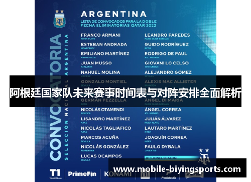 阿根廷国家队未来赛事时间表与对阵安排全面解析